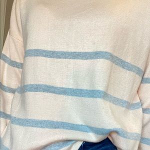 Peach/Gray • Striped Sweater